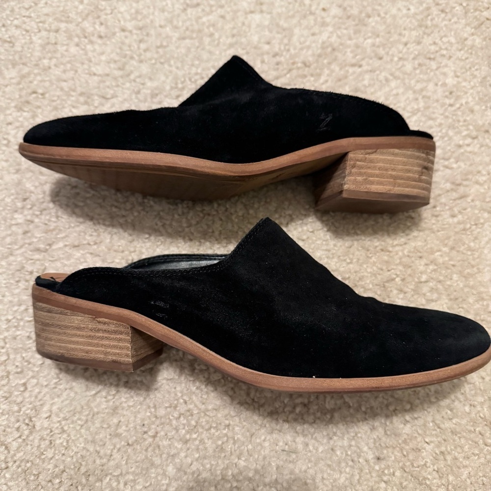 Zodiac | Quartz Black Suede Leather Heeled Slip-On Mules